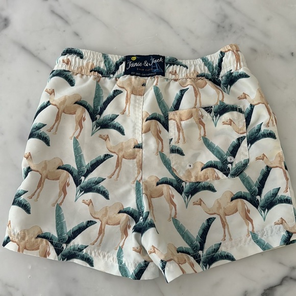 Janie and Jack Camel Print Swim Trunks - Picture 4 of 4